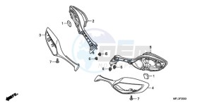 CBR1000RAA Korea - (KO / ABS) drawing BACK MIRROR