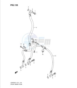 GSXF650 drawing FRONT BRAKE HOSE (GSX650FUL1 E21)