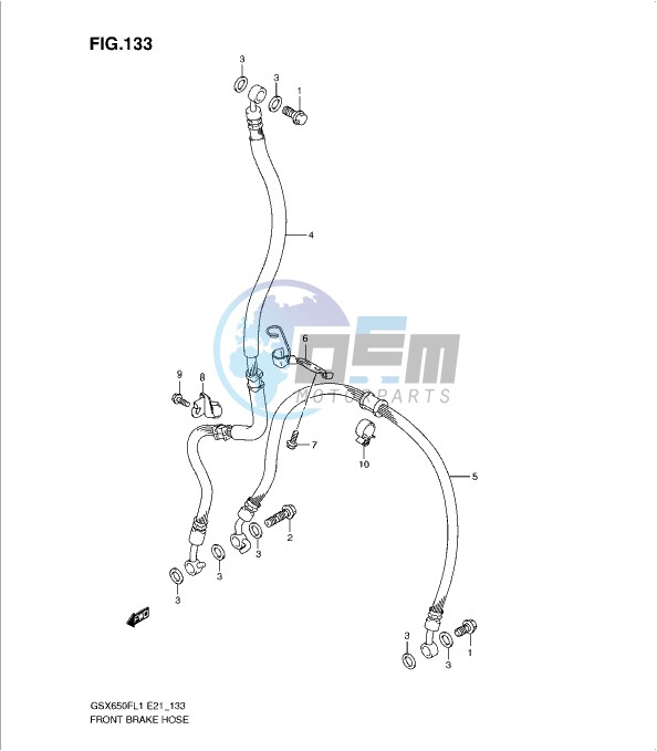 FRONT BRAKE HOSE (GSX650FUL1 E21)