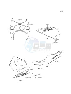 ZX 750 P [NINJA ZX-7R] (P1-P4) [NINJA ZX-7R] drawing DECALS-- RED- --- ZX750-P1- -