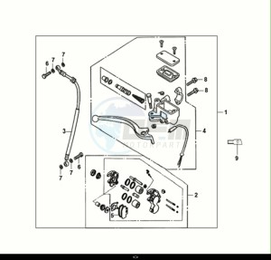 ORBIT III 50 (XE05W2-EU) (E5) (M1) drawing FRONT BRAKE MASTER CYLINDER