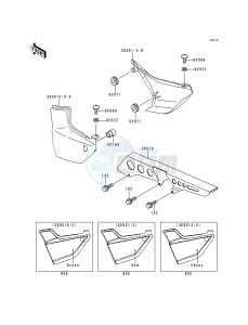 ZR 1100 C [ZRX1100] (C3-C4) drawing SIDE COVERS_CHAIN COVER