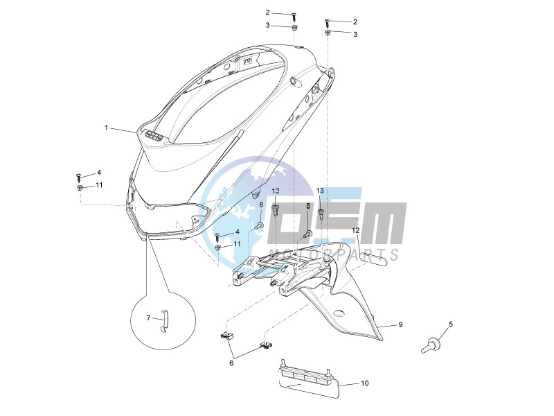 Rear cover - Splash guard