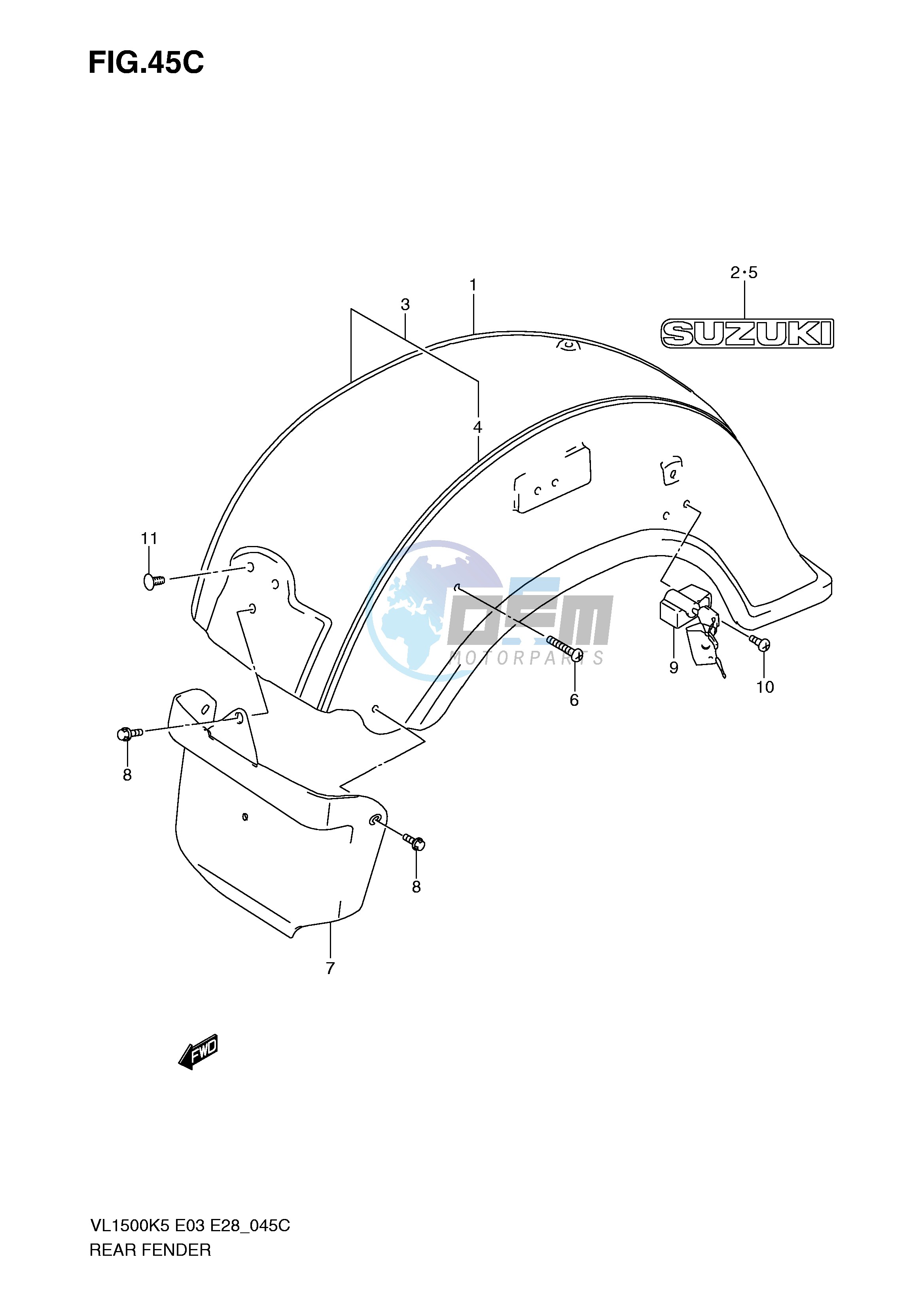 REAR FENDER (MODEL K9)