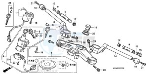 VFR800A9 Europe Direct - (ED / ABS MME) drawing HANDLE PIPE/TOP BRIDGE