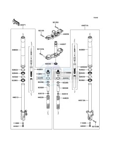 Z750 ZR750LCF UF (UK FA) XX (EU ME A(FRICA) drawing Front Fork