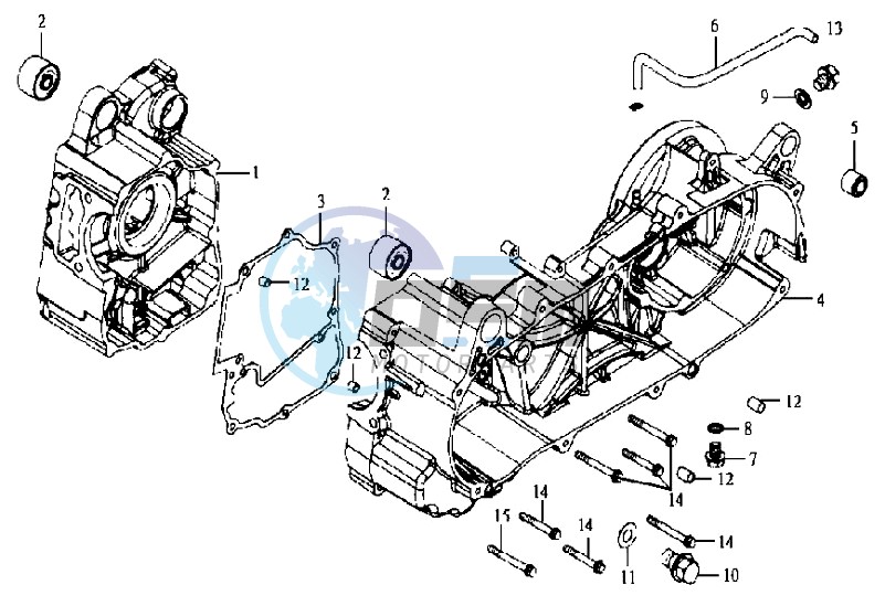 CRANKCASE RIGHT / START MOTOR