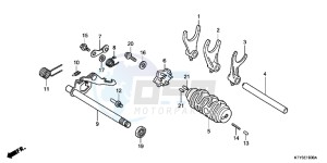 CBR125RTD CBR125RT UK - (E) drawing GEARSHIFT DRUM