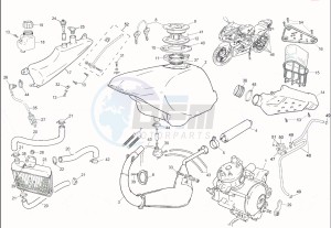 RS2 MATRIX RACING 50 drawing EXHAUST,RADIATOR,TANK, AIRFILTER