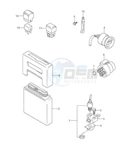 DF 115 drawing PTT Switch Engine Control Unit (2001 to 2003)