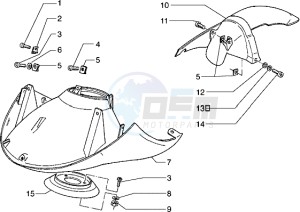 Hexagon 125 EXS1T 125cc drawing Front mudguard-rear mudguard