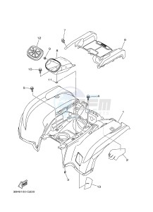 YFM700FWAD YFM7FGPAD GRIZZLY 700 EPS (1HPN) drawing REAR FENDER