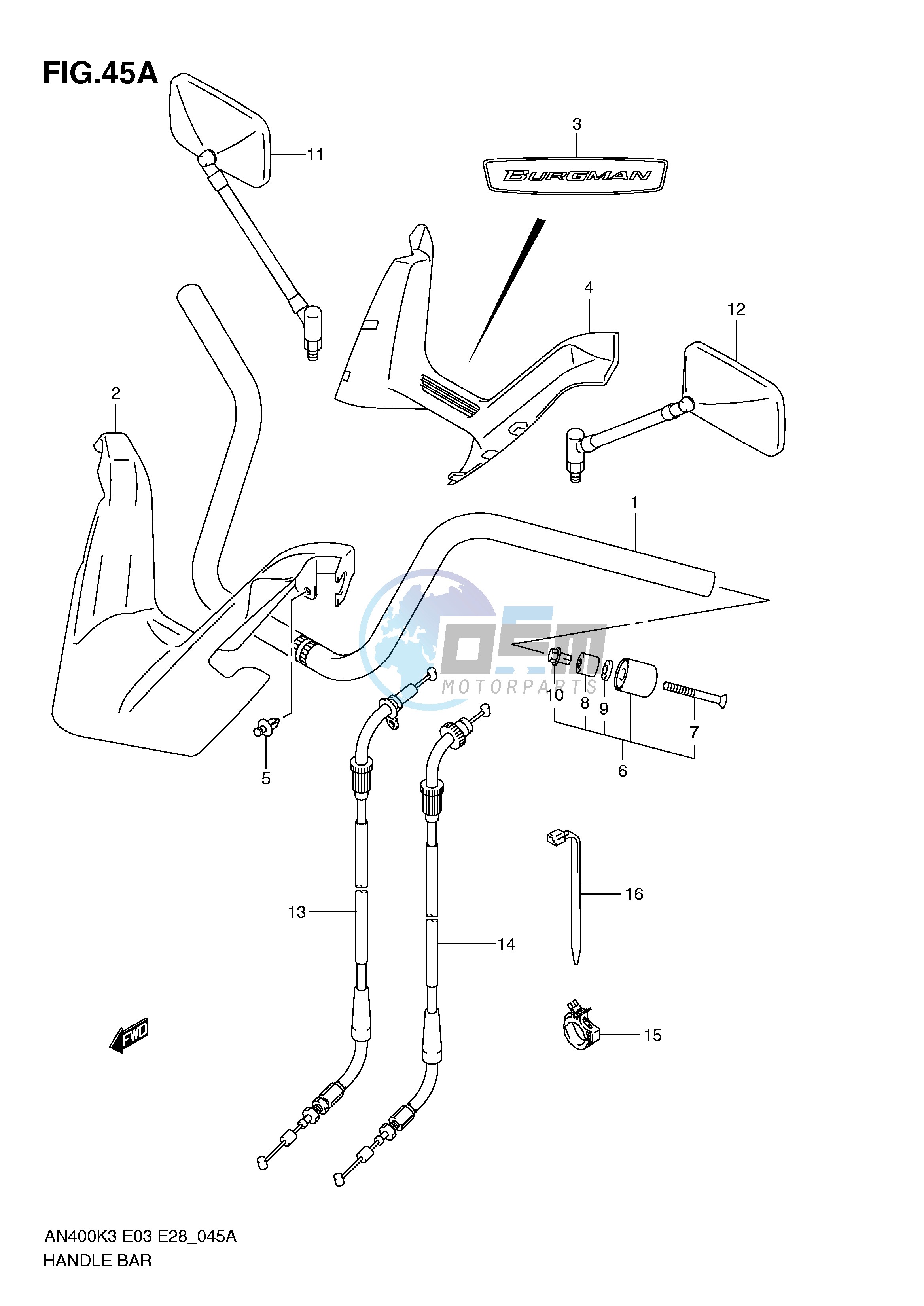 HANDLEBAR (MODEL K4,AN400K5 K6)