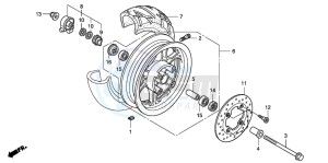 PES150 125 drawing FRONT WHEEL