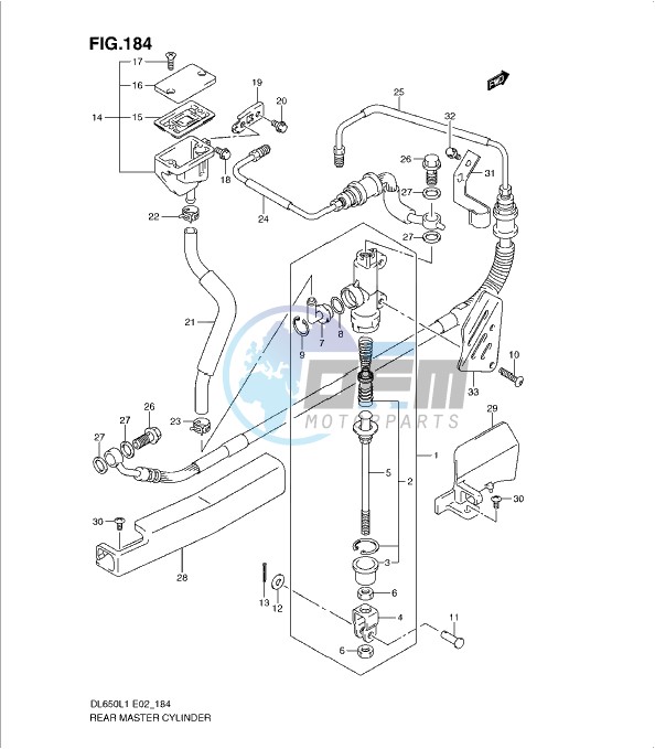 REAR MASTER CYLINDER (DL650AUEL1 E19)