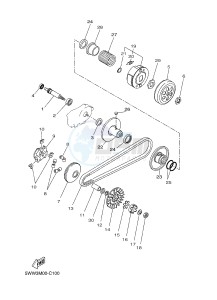 CW50 BOOSTER SPIRIT (5WWW 5WWW) drawing CLUTCH