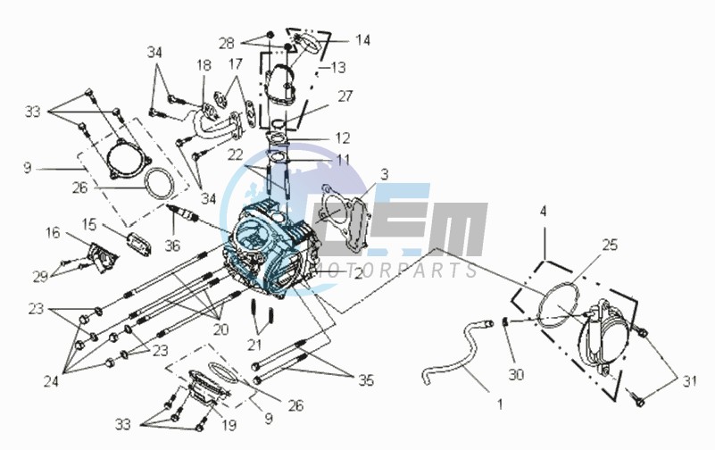 CYLINDER HEAD CPL   / THERMOSTAT