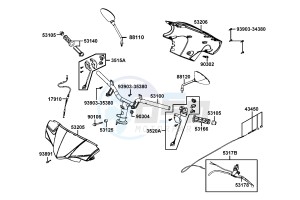 AGILITY DELIVER 50cc drawing Handle Steering - Handle Cover