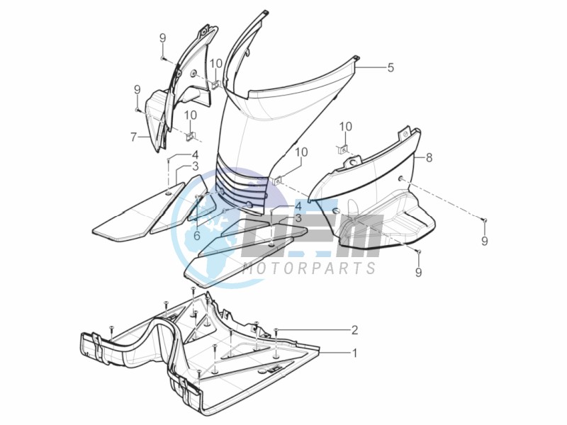 Central cover - Footrests