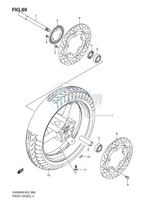 SV650 (E2) drawing FRONT WHEEL (SEE NOTE)