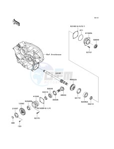 KRF 750 D [TERYX 750 4X4] (D8F) D8F drawing FRONT BEVEL GEAR