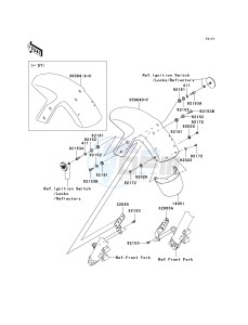 EX 650 A [NINJA 650R] (A6F-A8F) A8F drawing FRONT FENDER-- S- -