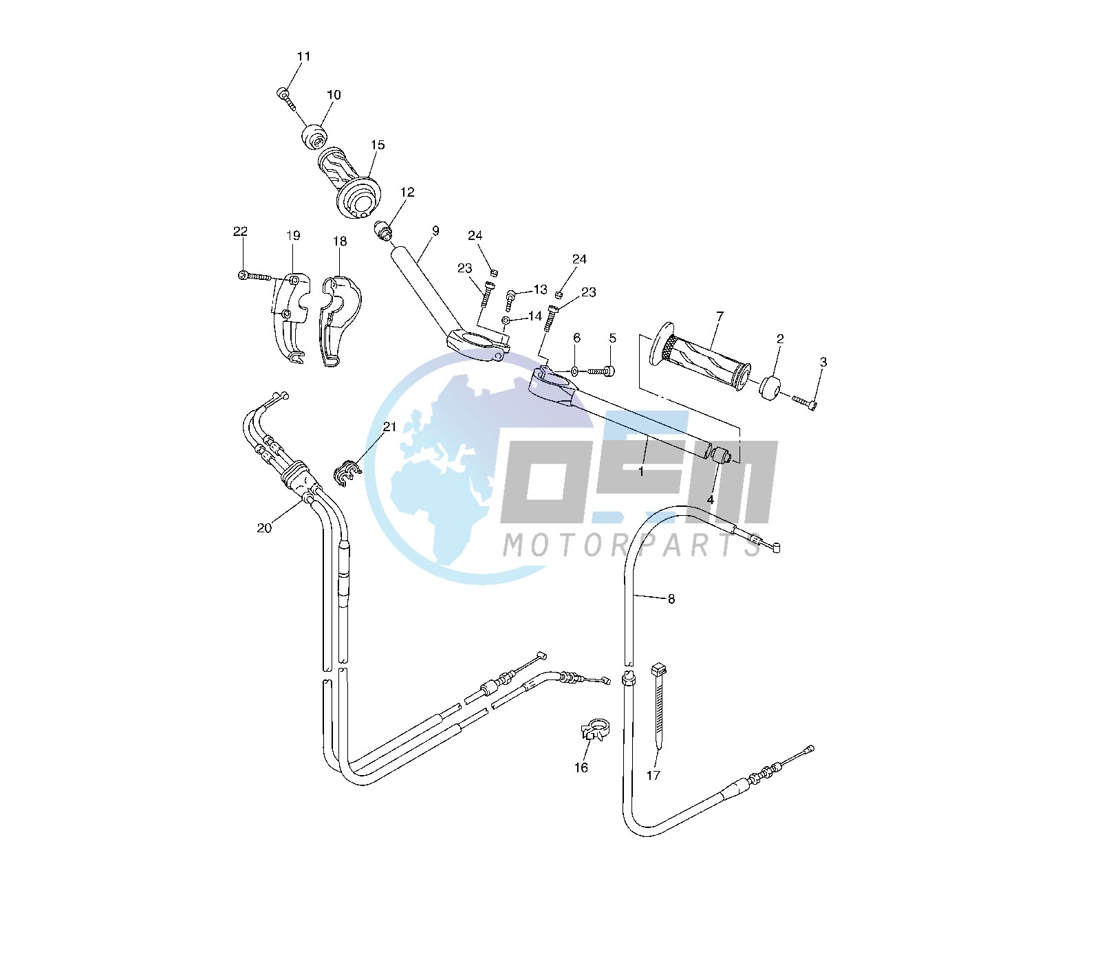 STEERING HANDLE AND CABLE