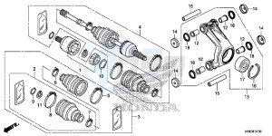 TRX500FA5F TRX500FA Europe Direct - (ED) drawing REAR KNUCKLE/REAR DRIVE SHAFT