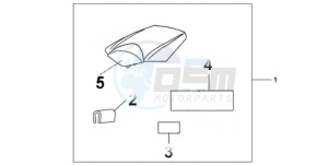 CBR1000RR9 UK - (E / MK) drawing REAR SEAT COWL CANDY TAHITIAN BLUE