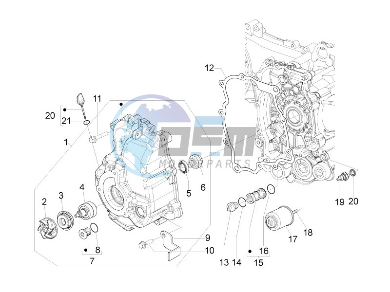 Flywheel magneto cover - Oil filter