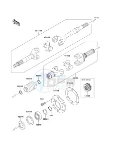 KAF 620 G [MULE 3000] (G6F-G8F) G8F drawing DRIVE SHAFT-REAR