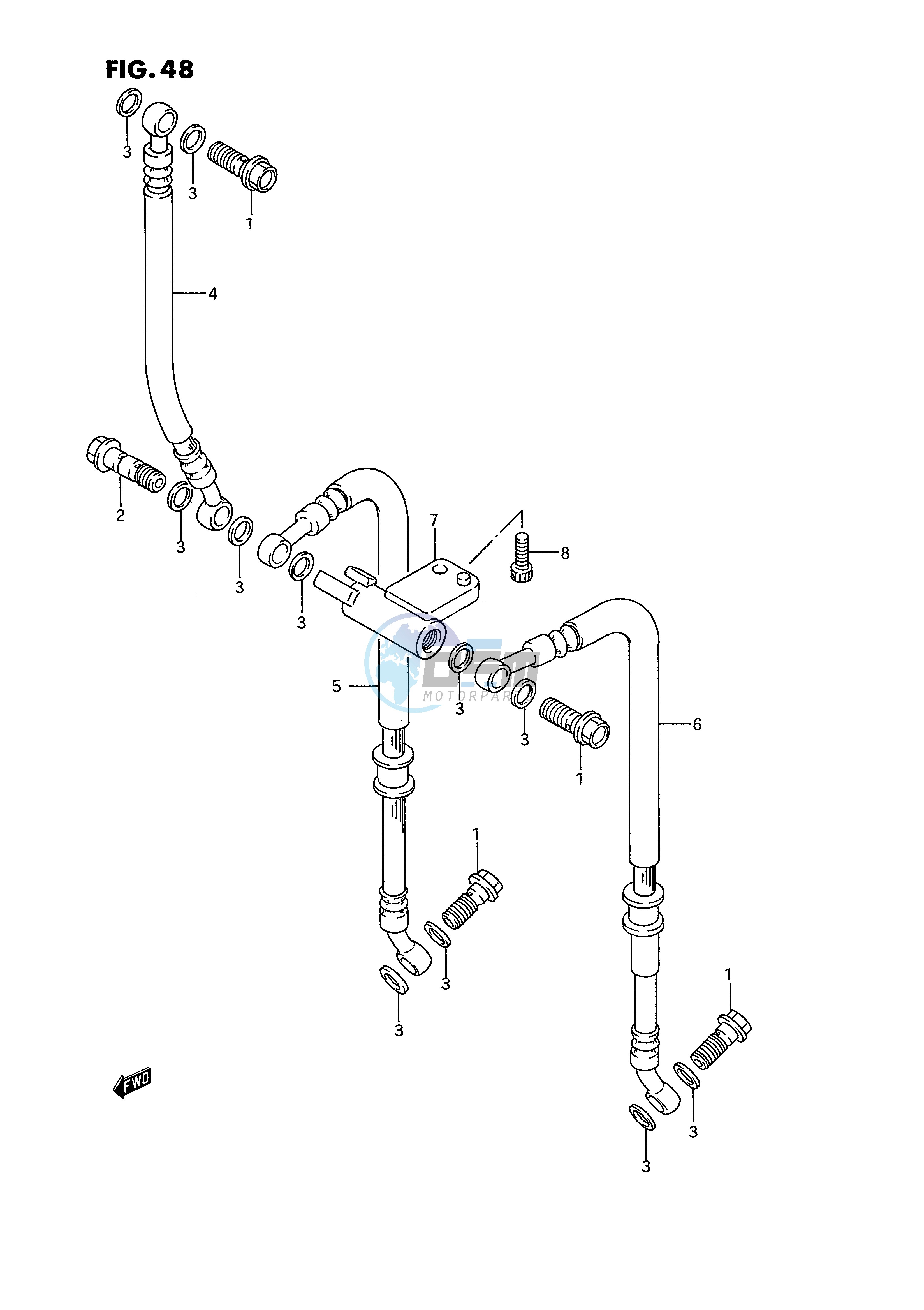 FRONT BRAKE HOSE (MODEL N P)