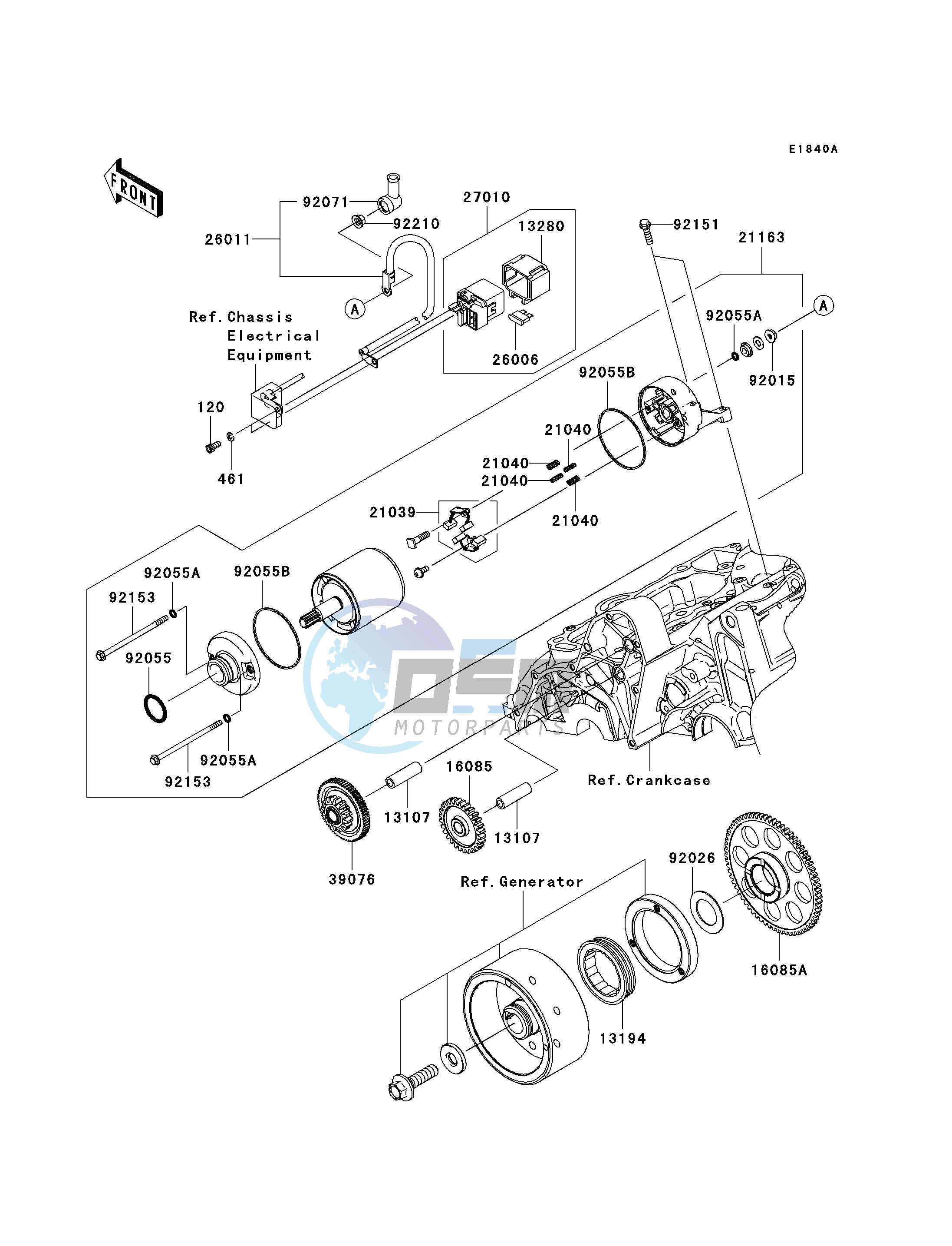 STARTER MOTOR-- ER650AE046805 - - -