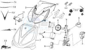 JET EURO X 50 E2 drawing FR PLATE / HEAD LIGHT / INDICATORS