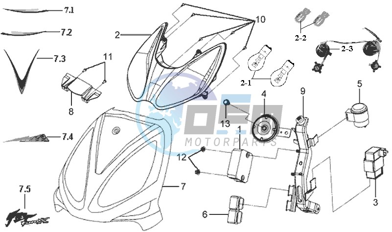 FR PLATE / HEAD LIGHT / INDICATORS