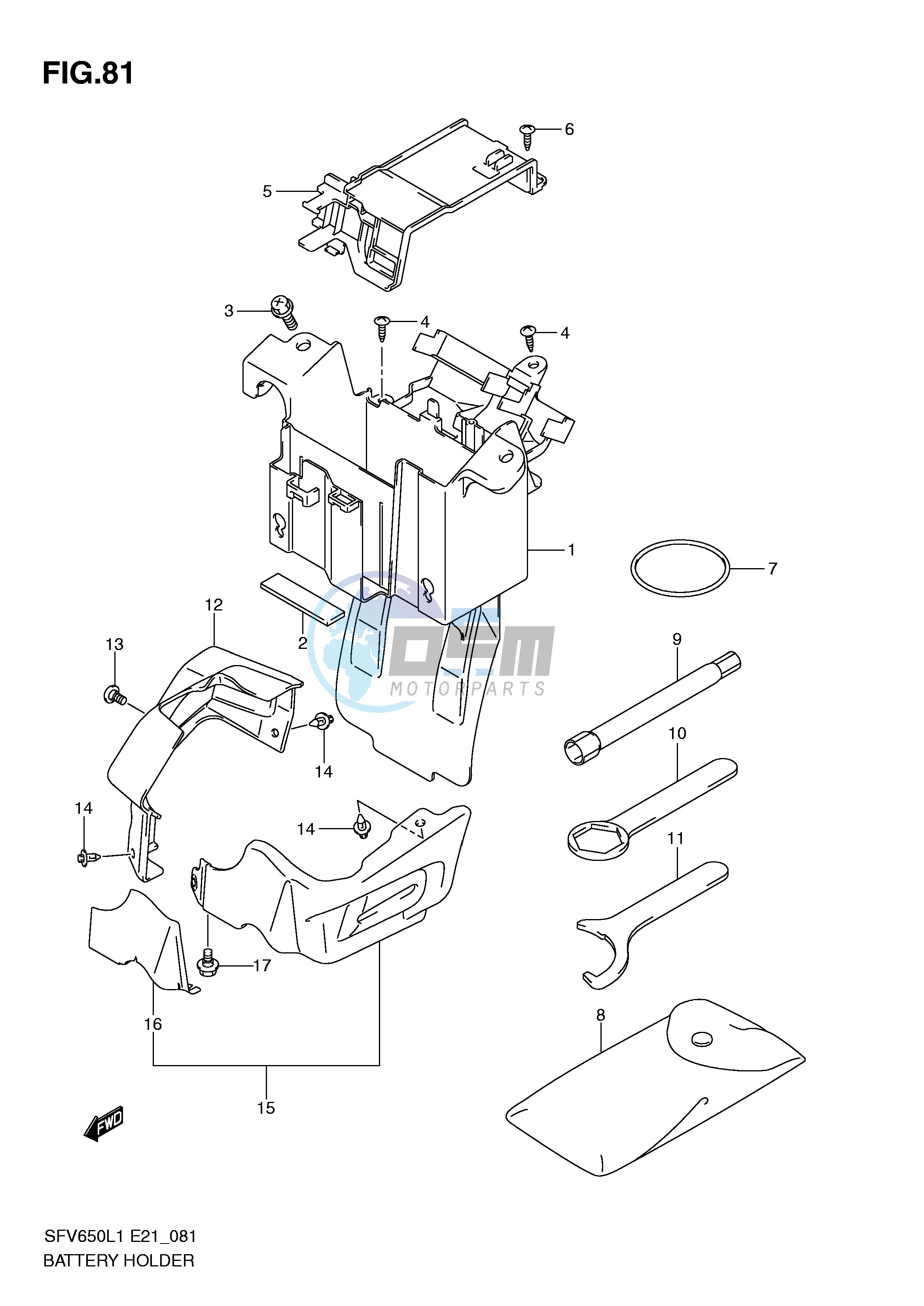 BATTERY HOLDER (SFV650UAL1 E21)