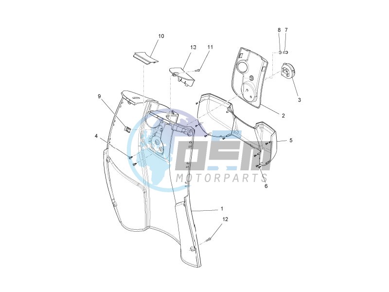 Front glove-box - Knee-guard panel