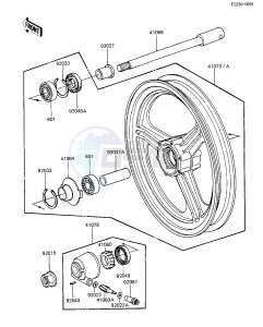 ZX 1100 A [GPZ] (A1-A2) [GPZ] drawing FRONT WHEEL_HUB