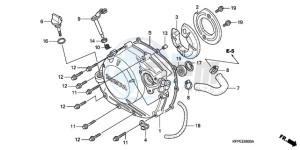 CBR125RWA UK - (E / BLA) drawing RIGHT CRANKCASE COVER