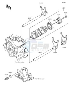 Z1000SX_ABS ZX1000MEF FR GB XX (EU ME A(FRICA) drawing Gear Change Drum/Shift Fork(s)