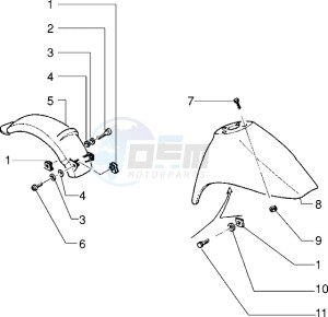 Sfera RST 80 drawing Front and rear mudguard