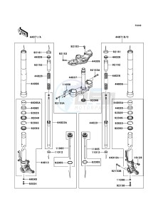 Z1000SX ABS ZX1000HDF FR GB XX (EU ME A(FRICA) drawing Front Fork