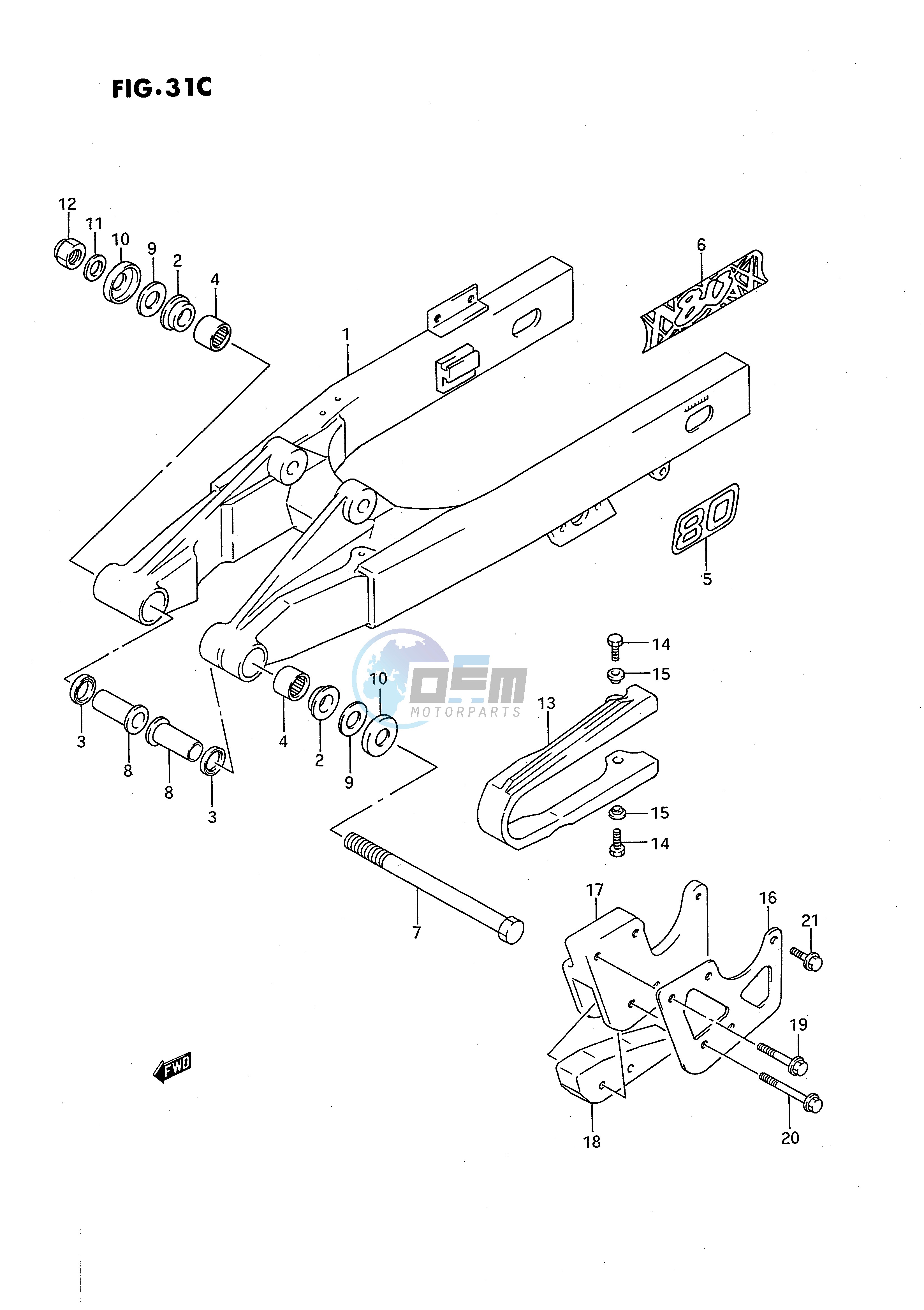 REAR SWINGING ARM (MODEL M N P R S)