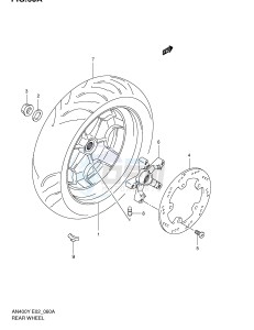 AN400 (E2) Burgman drawing REAR WHEEL (MODEL K1 K2)