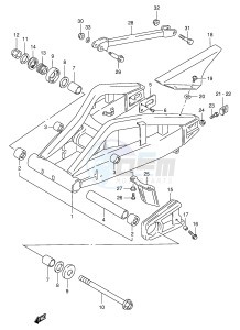 GSX-R1100W (E2) drawing REAR SWINGING ARM (MODEL S T V W)