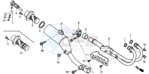 XR250R drawing EXHAUST MUFFLER