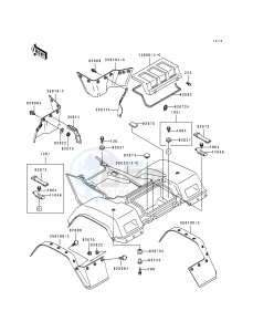 KLF 400 B [BAYOU 400 4X4] (B1-B3) [BAYOU 400 4X4] drawing REAR FENDER-- S- -