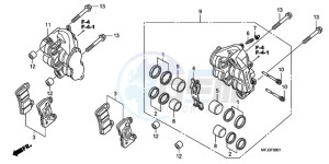 CBR600RA9 Australia - (U / ABS MME) drawing FRONT BRAKE CALIPER (CBR600RR9,A/RA9,A)