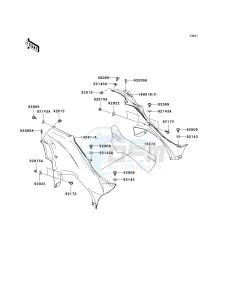 KVF 750 E [BRUTE FORCE 750 4X4I NRA OUTDOORS] (E8F-E9FA) E9F drawing SIDE COVERS