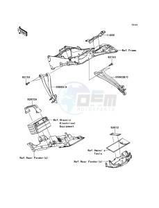 NINJA ZX-6R ZX600RBF FR GB XX (EU ME A(FRICA) drawing Frame Fittings(Rear)